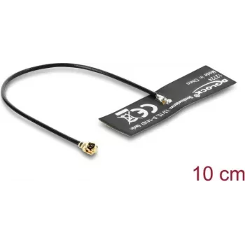 DELOCK WiFi 6 vidinė antena I-PEX (MHF® I kištukas) kryptinė 4.5–5.0 dBi su 10 cm FPC kabeliu klijavimui viduje