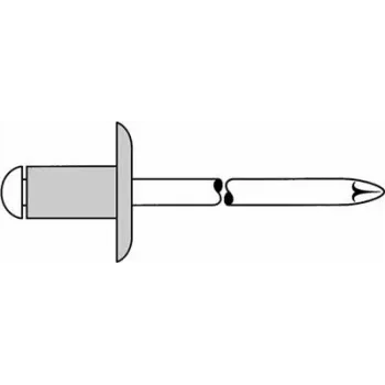 Aklosios kniedės GESIPA 4x8 mm su didele galvute, fiksavimo diapazonas 3,0–5,0 mm, pakuotė 500 vnt.