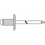 Aklosios kniedės GESIPA 4x8 mm su didele galvute, fiksavimo diapazonas 3,0–5,0 mm, pakuotė 500 vnt.