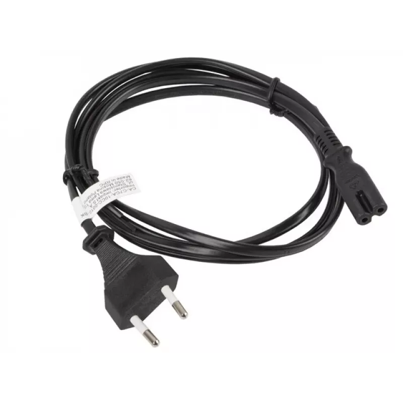 Lanberg CA-C7CA-10CC-0018-BK maitinimo laidas juodas 1,8 m C7 kištukas CEE7/16
