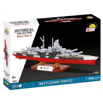 Konstruktorius Cobi Battleship Tirpitz – 593 detalės, mastelio modelis su demonstravimo stovu