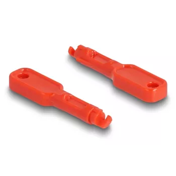 DeLOCK 20928 RJ-45 prievadų blokatorius, raudonas plastikas, 11 vnt.