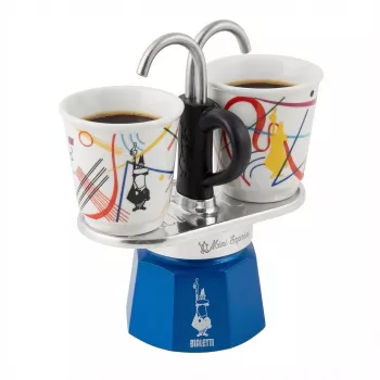 Stalviršinis kavos virimo aparatas BIALETTI MINI EXPRESS rinkinys Kandinsky įvairių spalvų, mažas espresso kavos virimo indas