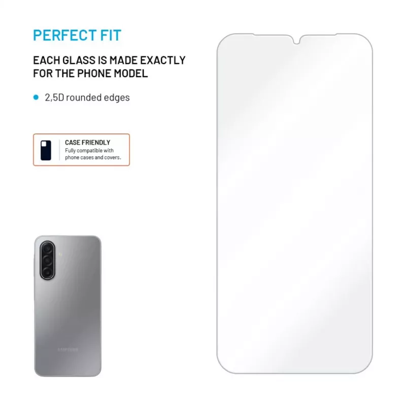 Apsauginis stiklas FIXED, skirtas Samsung Galaxy A17 4G/5G — grūdintas, permatomas