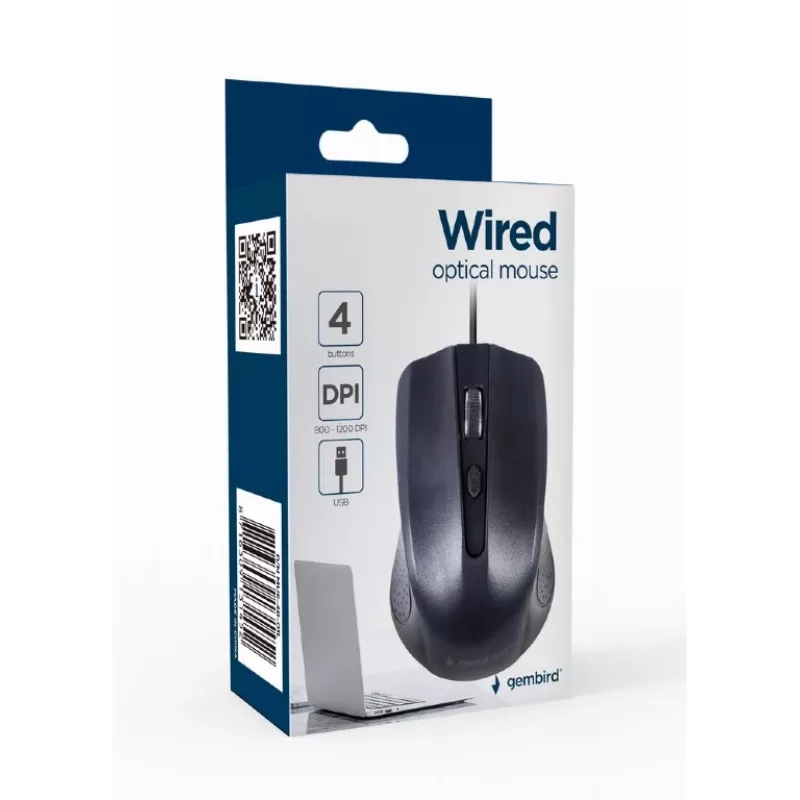 Optinė pelė juoda USB 1,8 m laidas