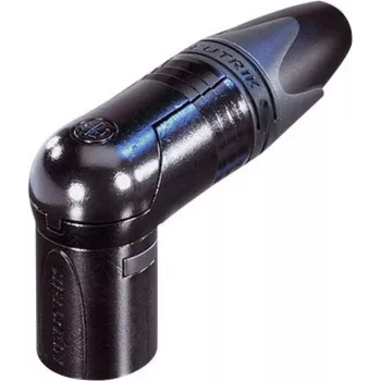 Neutrik XLR jungtis, kampinė, 5 polių, juoda NC5MRX-B (1 vnt.)