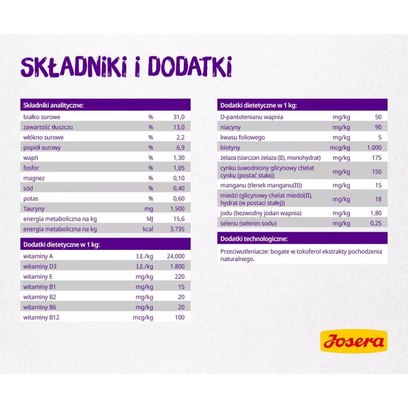 Josera 9310 sausas kačių ėdalas suaugusiems Paukštiena, Lašiša 10 kg