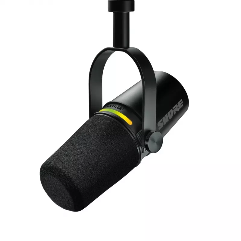 Shure MV7+-K - Paskaitų ir vokalų mikrofonas su XLR/USB-C jungtimi, juodas