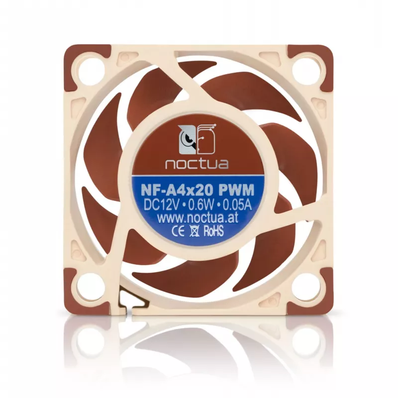 Ventiliatorius Noctua NF-A4x20 PWM 40 mm, 4 kontaktų PWM, 5–12 V, 1200–5000 aps./min., 9,4 m³/h, 14,9 dB, tvirtinimas 32×32 mm