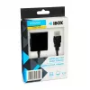 Kabelio adapteris IBOX HDMI A tipas (vyras) į VGA D-Sub (moteris), 1080p, juodas, 105×25×20 mm