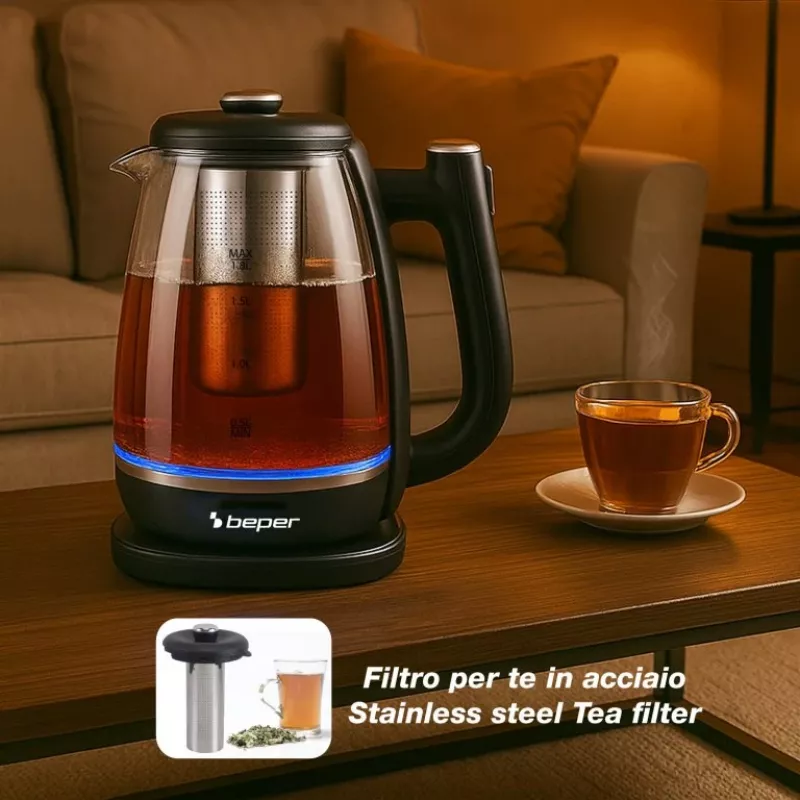 Beper P101BOL200 – elektrinis virdulys su stikline kolba