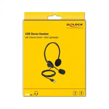 Ausinės DeLOCK USB stereo ausinės su garsumo valdymu