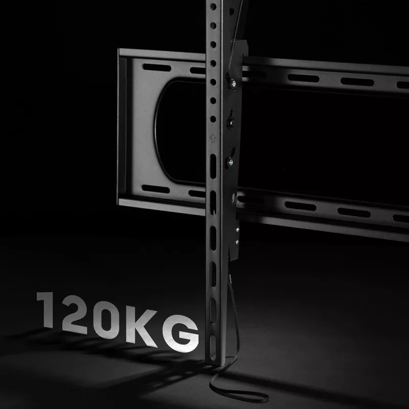 Sieninis TV/monitoriaus laikiklis MACLEAN MC-750N, maks. VESA 900x600, apkrova 120 kg, baltas, tinka 60–120 colių