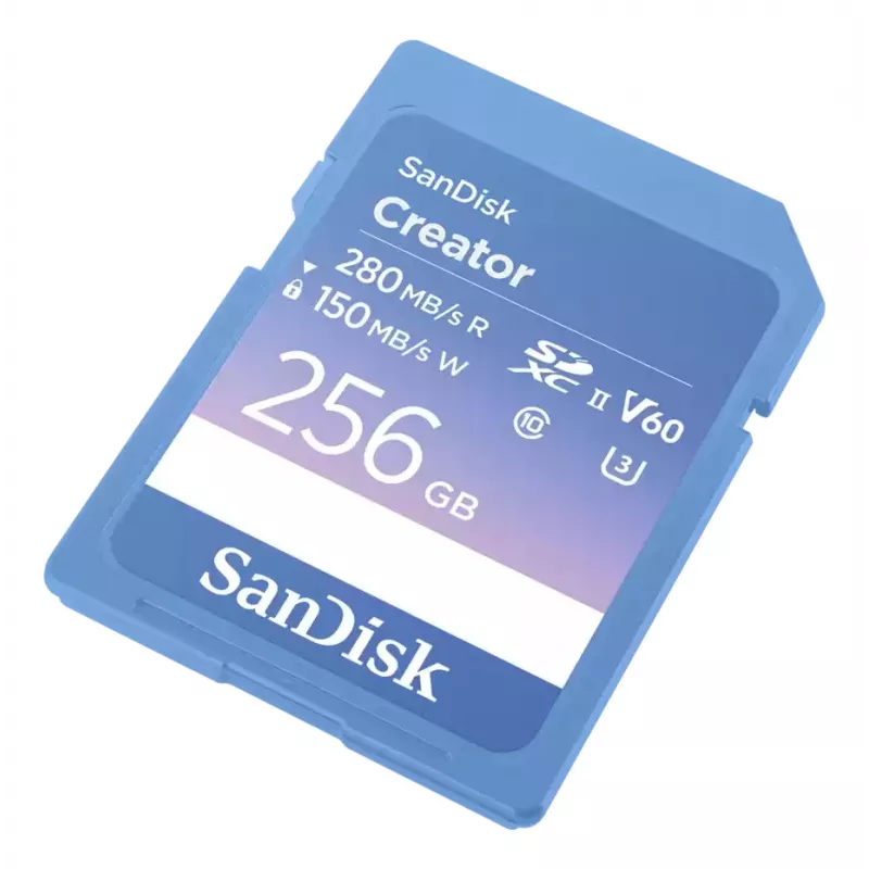 SanDisk Creator SD kortelė UHS-II 256GB, didelė skaitymo sparta iki 280 MB/s