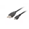 USB 2.0 laidas LANBERG CA-USBM-10CC-0018-BK, Micro-USB B į USB A, 1,8 m, juodas