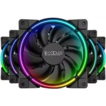 120 mm korpuso ventiliatorius PCCOOLER CORONA-FRGB-5I1, 1000–2000 RPM, ARGB apšvietimas
