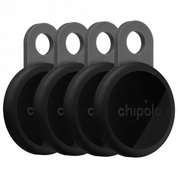 Chipolo LOOP 4 vienetų rinkinys Įkraunami Bluetooth sekiklis Anglies spalvos Apple Find My suderinamas