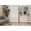 Komoda su 6 stalčiais 120 cm Top E Shop Malwa — Artisan Oak / Balta, medžio drožlių plokštė