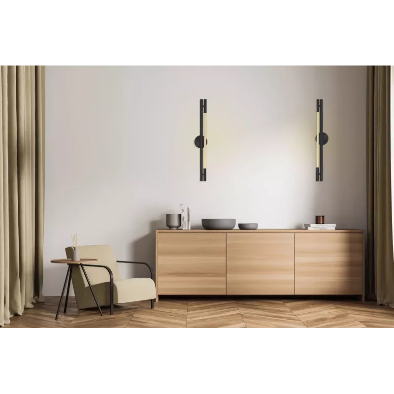 LED sieninis šviestuvas ActiveJet AJE-CHARLIE NW, 1100 lm, 4000 K, 8 W, juodas, 798×120×65 mm