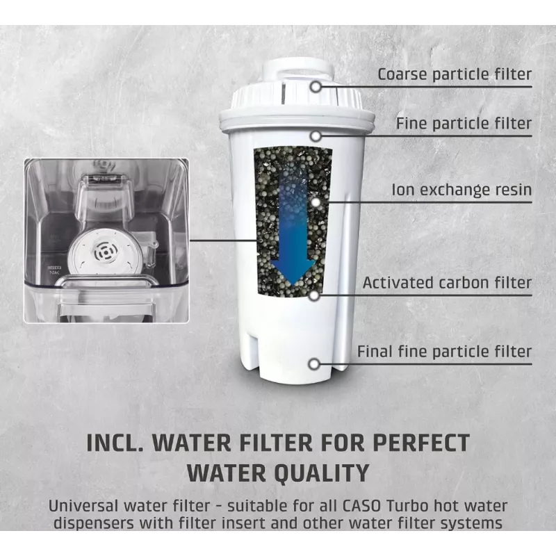 Caso Turbo Karšto Vandens Dozatorius HW 616 | 2600 W | 2,5 L | Plastikas/Nerūdijantis Plienas | Juoda/Nerūdijantis Plienas
