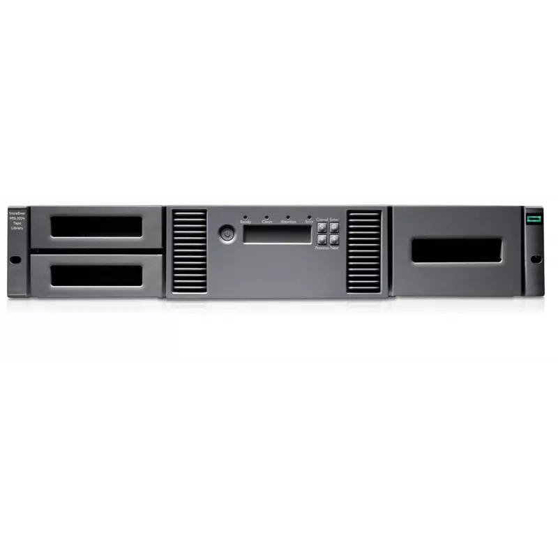 Juostų automatinis krautuvas ir biblioteka HPE MSL2024 su 1x LTO-8 SAS įrenginiu ir 15x 30 TB kasečių