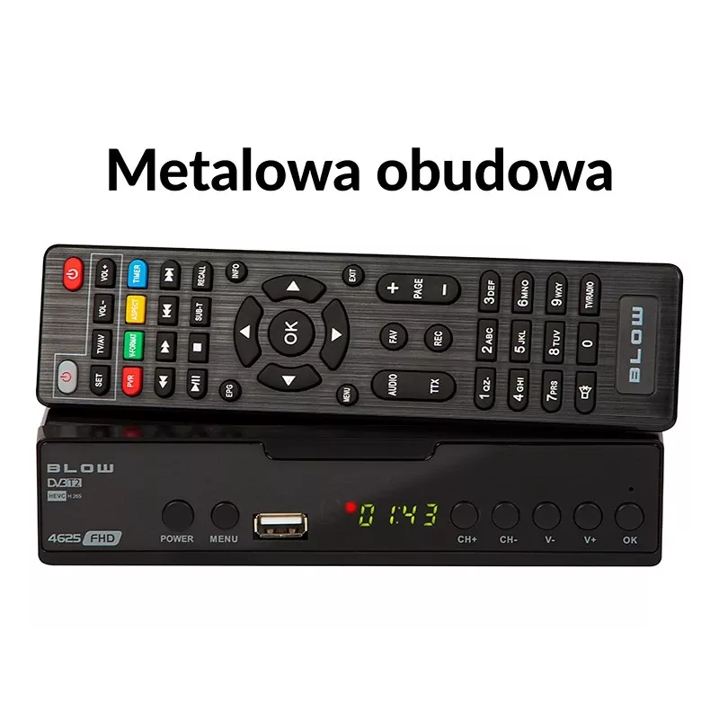 Skaitmeninis TV imtuvas BLOW 4625FHD DVB-T2 H.265, HDMI, USB, SCART, Ethernet, S/PDIF