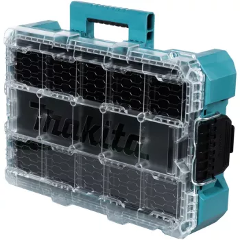MAKTRAK Organizer deep M, įrankių dėžė Mėlyna/permatoma, permatomas dangtis