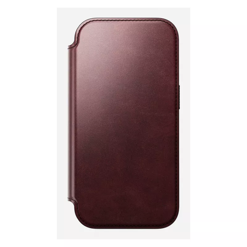 Dėklas mobiliesiems telefonams Nomad Modern Leather Folio, skirtas Apple iPhone 17 Pro, 6,3 colio (16 cm), odinis, bordo spalvos