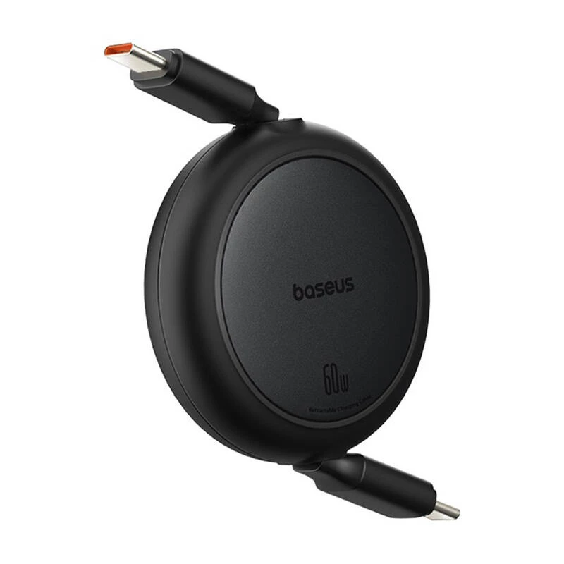 Baseus Free2Pull Mini USB-C į USB-C laidas, 60W, 1 m, juodas