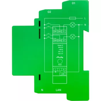 Shelly Pro Dimmer 2PM įmontuojamas mėlynas, žalias, pilkas
