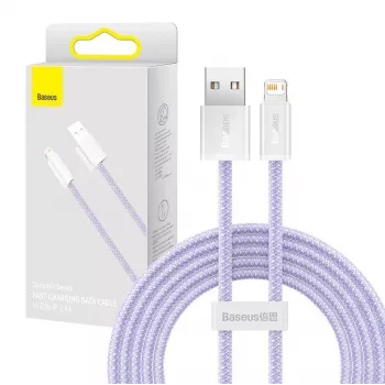 Baseus Dynamic laidas USB į Lightning, 2.4A, 2m (Violetinė)