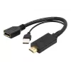 Cablexpert vaizdo adapteris DisplayPort į HDMI su USB maitinimu - 10 cm