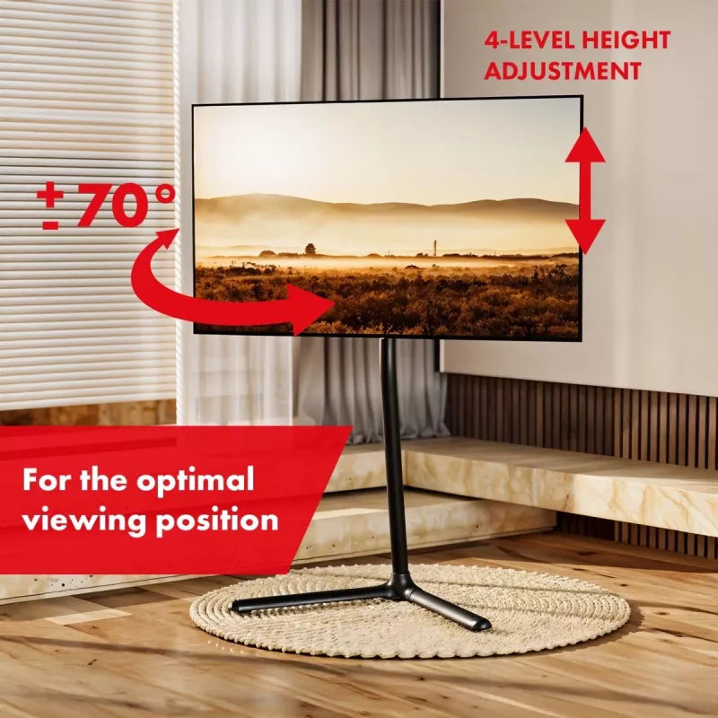 Prie grindų TV stovas MACLEAN MC-494 32–70 colių, VESA iki 400×400 mm, maks. 40 kg, pakreipimas 70°