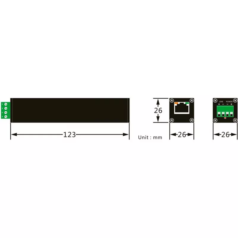 ALLNET ALL-MC302v2P2WIRE rinkinys – tinklo keitiklis su PoE per 2 laidus