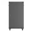 19 colių stelažinė spinta LANBERG 22U 600x1000 mm, juoda, stiklinės priekinės ir galinės durys