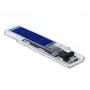 Išorinis dėklas SSD DELOCK 42620 M.2 NVMe PCIe su USB Type-C moterišku lizdu, skaidrus