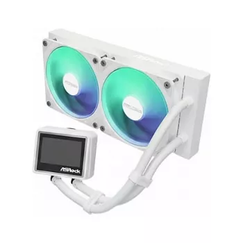 CPU aušintuvas ASROCK Challenger White 240 Digital – 240 mm AIO skystinis aušintuvas, baltas