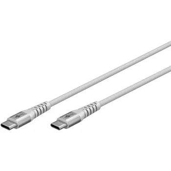 Goobay USB-C (ST-ST) 2m jungiamasis laidas su tekstiliniu apvalkalu, baltas, USB 2.0, USB-C (70194)