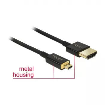 HDMI kabelis DeLOCK 85119 0,25 m Type A Type D juodas