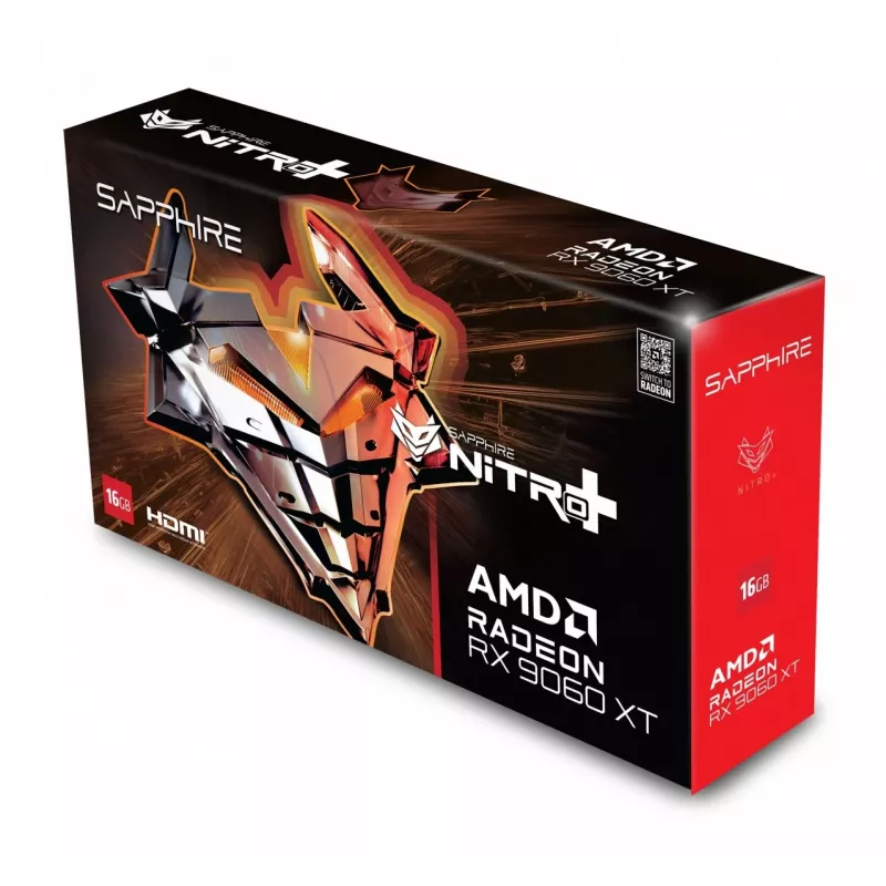 Vaizdo plokštė Sapphire NITRO+ Radeon RX 9060 XT – 8 GB GDDR6, 128 bitų, PCIe x16 5.0