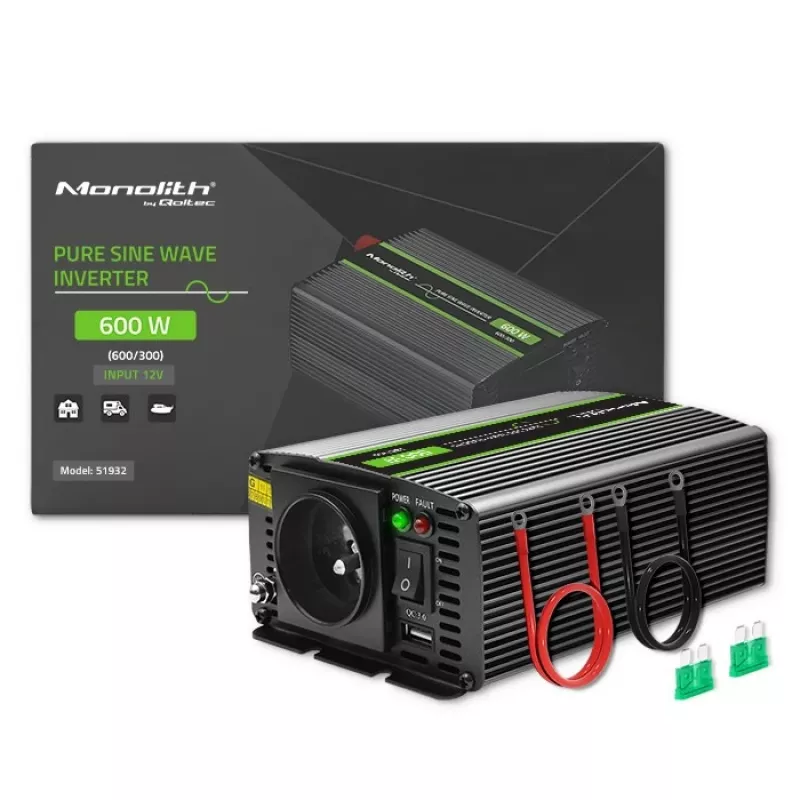 Qoltec Monolith automobilinis keitiklis 600 W 12 V