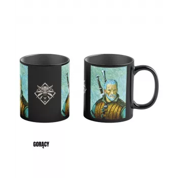 Terminis puodelis Good Loot The Witcher 3 Game Art Chronicles - Geralt & Vincent van Gogh 450 ml Juodas