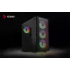 PC korpusas SAVIO Noctis Flow RGB — Cube, ATX/Mini-ITX, 3x 120 mm priekiniai ventiliatoriai, grūdintas stiklas, maks. GPU 35 cm