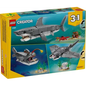 LEGO CREATOR 3 IN 1 31381 Bauginantis ryklys su lobių skrynia