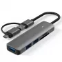 Adapteris USB 3.0 - 3x USB 3.0, SD, TF