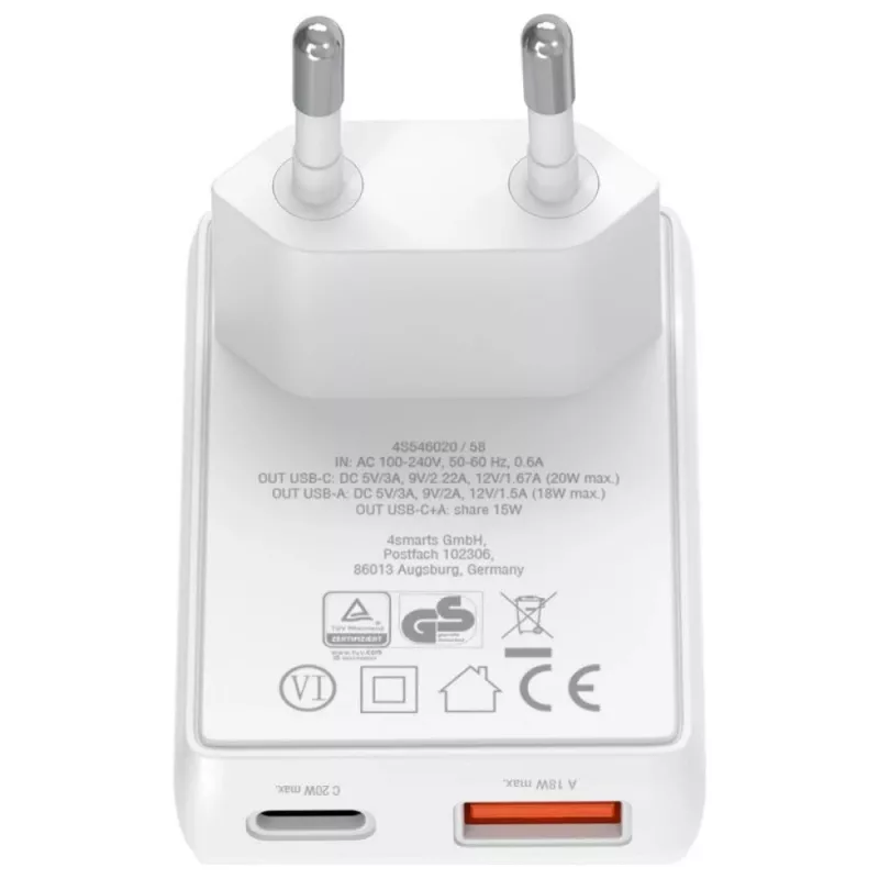 4smarts 546020 Universalus AC greitasis įkroviklis baltas