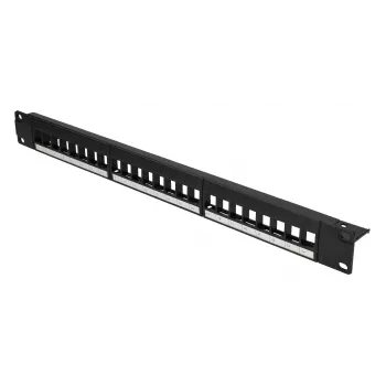 Patchpanel Extralink 24 prievadų U/UTP modulinis, 1U, juodas, 482,6 mm