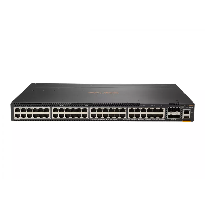 HPE Aruba 6300M jungiklis – L3 valdomas, 48x Gigabit (1 PoE+) + 4x 1/10/25/50 Gb SFP56 (aukštupio/stekavimo) prievadai