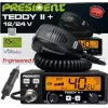 CB radijas President Teddy II+ – 40 kanalų, 4 W, 12/24 V, triukšmo slopintuvas, 125×125×45 mm