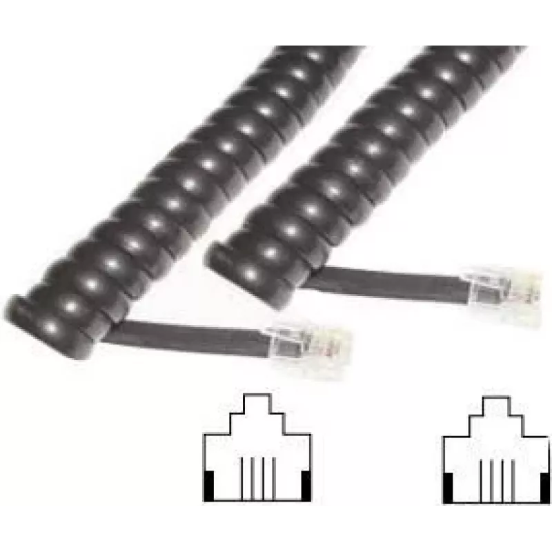 Telefono laidas e+p T 15 2m juodas